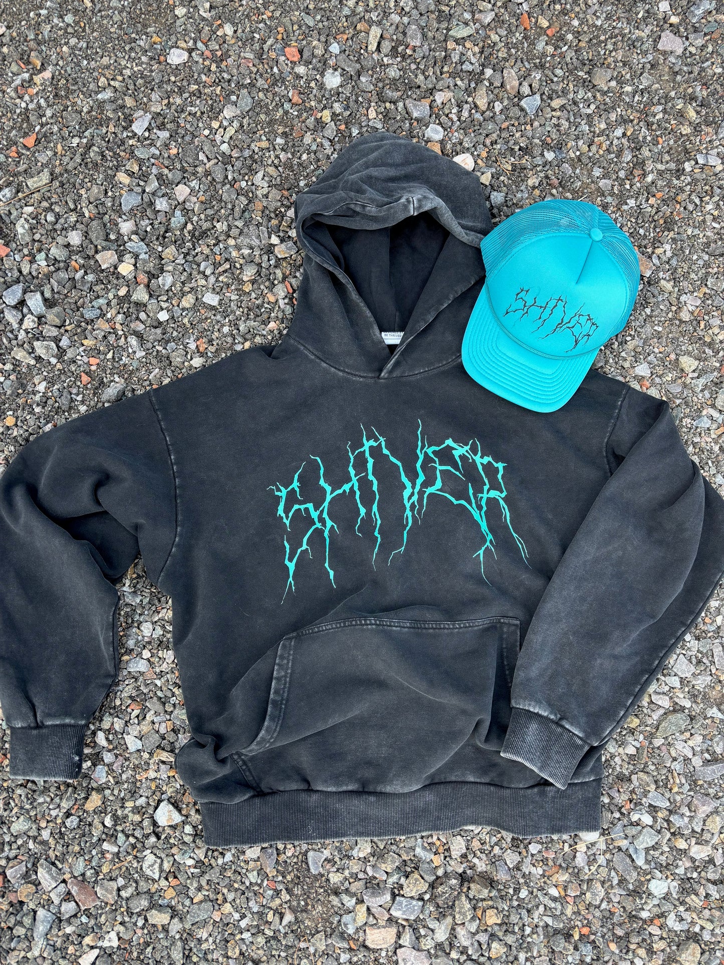 ACID WASH OVERSIZE SHIVER HOODIE