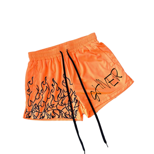 ORANGE HEATING UP SHIVER SHORTS