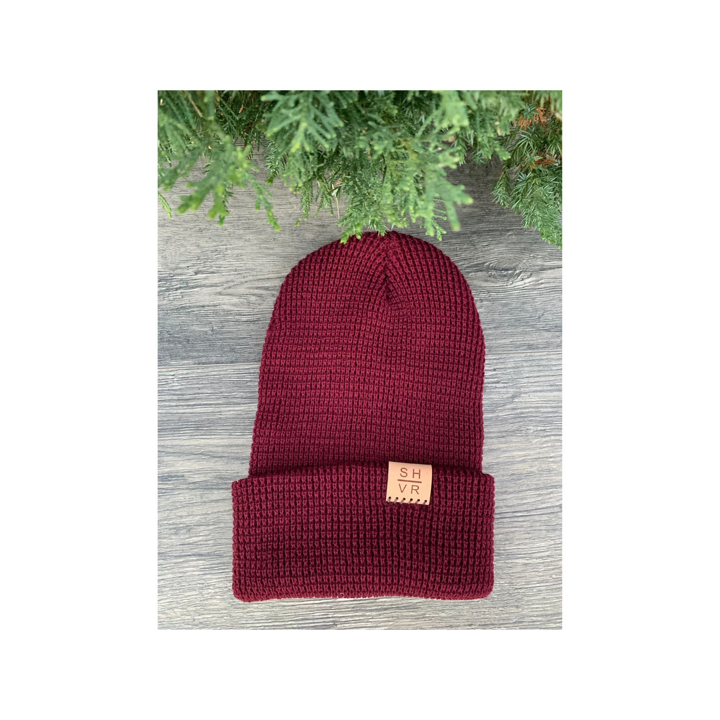 SHVR Beanie Leather Tuck Label