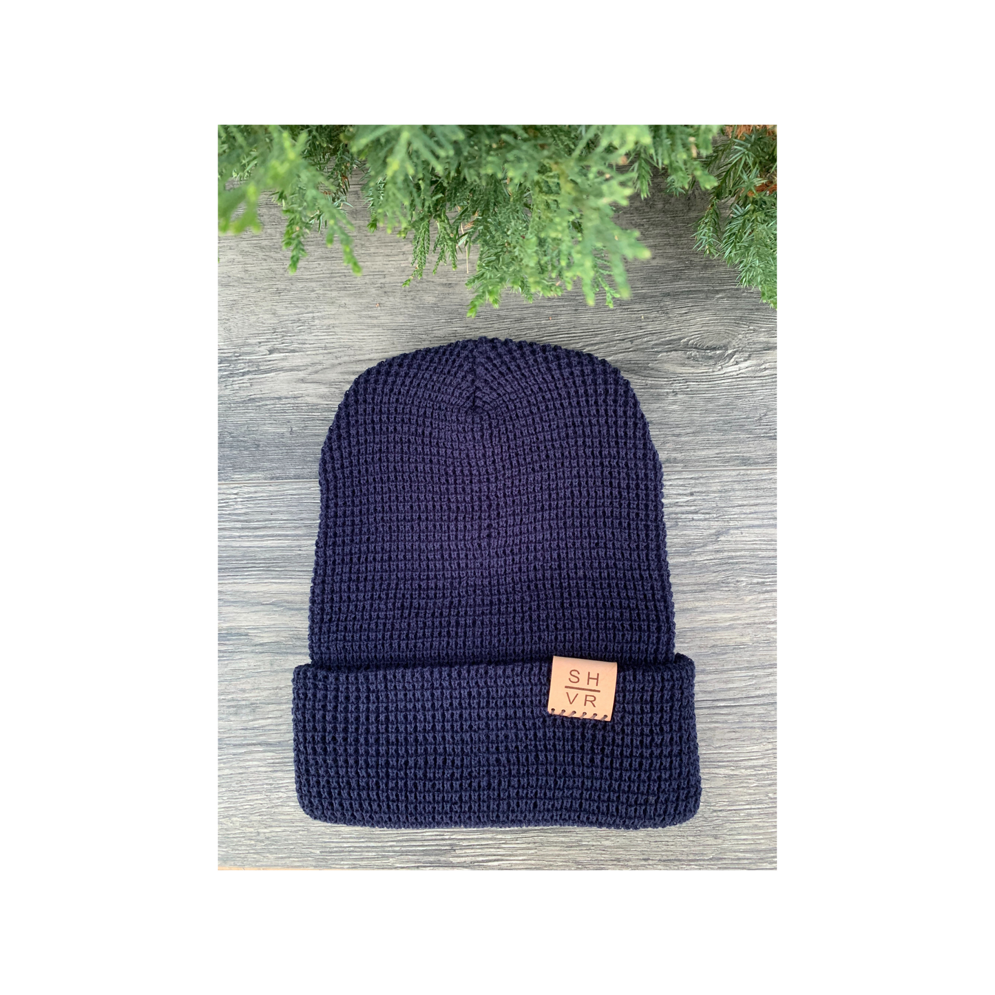 SHVR Beanie Leather Tuck Label