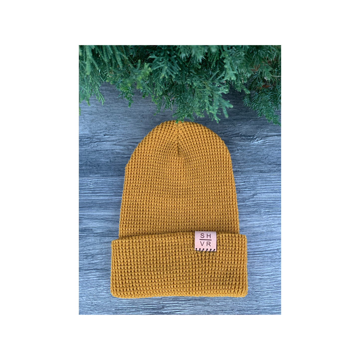 SHVR Beanie Leather Tuck Label