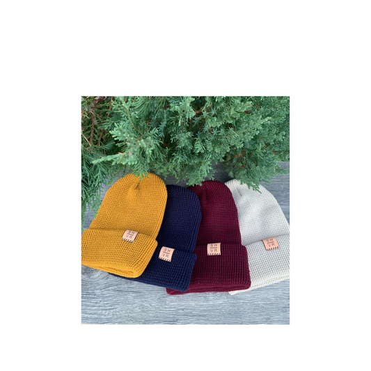 SHVR Beanie Leather Tuck Label