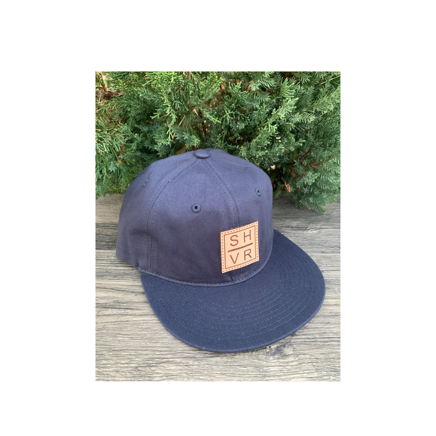 SHVR D-370 Leather Patch Dad Cap